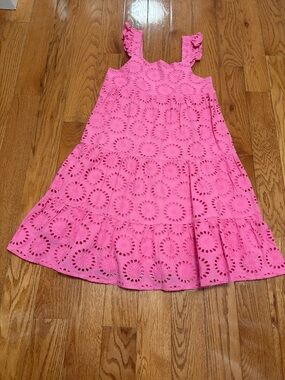 Vineyard Vines Pink Eyelet Tiered Sundress for Girls
